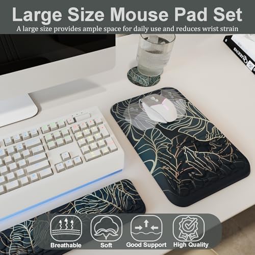 Ospelelf Keyboard Wrist Rest Ergonomic Mouse Pad with Wrist Rest Support Wrist Rest for Computer Keyboard, Green