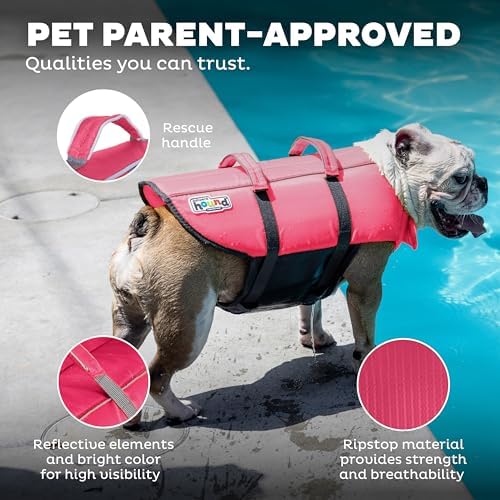 Outward Hound Granby Splash Dog Life Jacket, Life Vest, Pink, X-Small