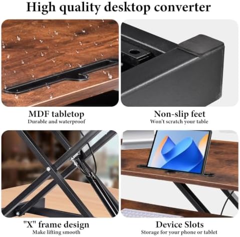 38" Desk Converter, Height Adjustable Sit to Stand Riser