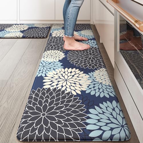 KIMODE Anti Fatigue Kitchen Mats for Floor Cushioned Kitchen Rugs Sets of 2