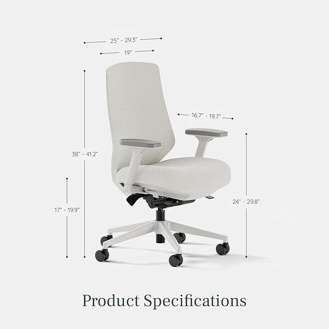 Branch Ergonomic Chair Pro - Mesh Office Chair with 14 Points of Adjustment - Height, Depth & Tilt Adjustable - 5D Armrests - Forward Tilt, Smooth Recline, and Lumbar Support - Shore