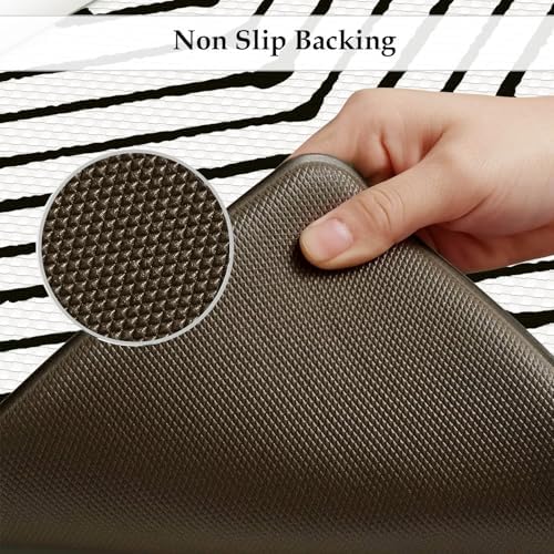 KIMODE Kitchen Mats Cushioned Anti Fatigue,Geometric Kitchen Rugs Sets of 2
