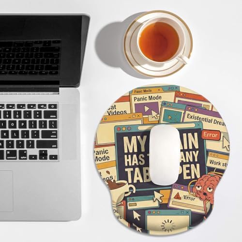 Britimes Ergonomic Mouse Pad with Wrist Support, Retro Web