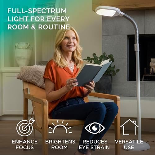 Verilux SmartLight Full Spectrum LED Floor Lamp with Adjustable Brightness