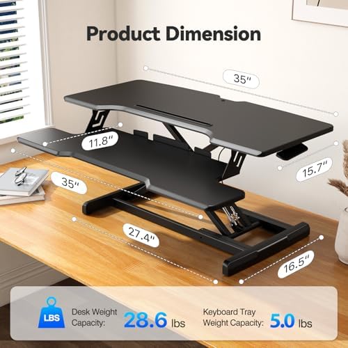 35" Standing Desk Converter, Quick Sit to Stand Desk Riser