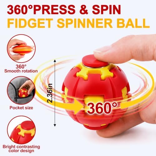 Press to Spin Fidget Spinner HelixCore Spin Stress Ball Sensory Fidget Toys