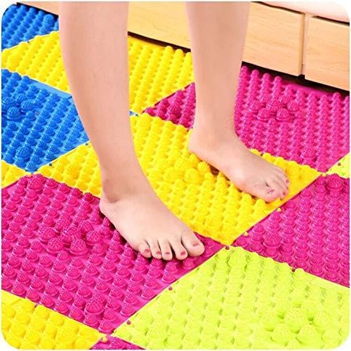 Foot Massage Mat Acupressure Mat Foot Reflexology Walking Toe Plate Massage Pad Bathroom Mat Yoga Mat Anti-Slip Mat Outdoor Game 2 PCS (Yellow)