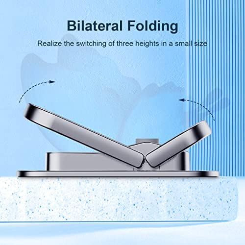 Hagibis Laptop Stand Adjustable Height for Desk, Portable Invisible Laptop Riser, Ergonomic Mount Keyboard Kickstands Aluminum Cooling Pad for MacBook Pro Air, Tablet Laptop (Grey)