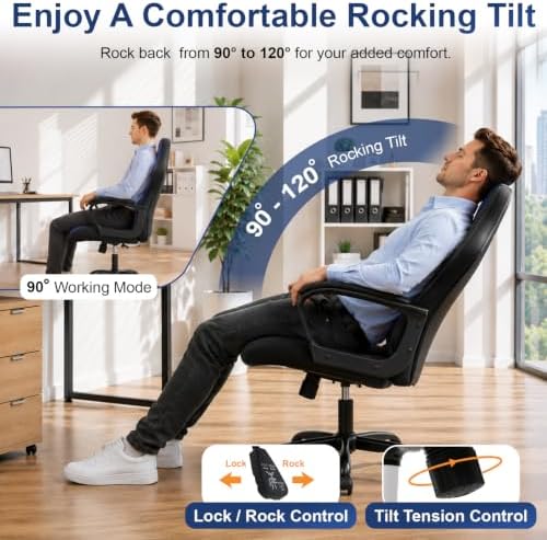 PayLessHere Gaming Chair Ergonomic Office Chair Computer Chair with Lumbar Support Ergonomic Pu Leather Adjustable Height Executive Chair for Women Men and Adults (Classic, Blue)
