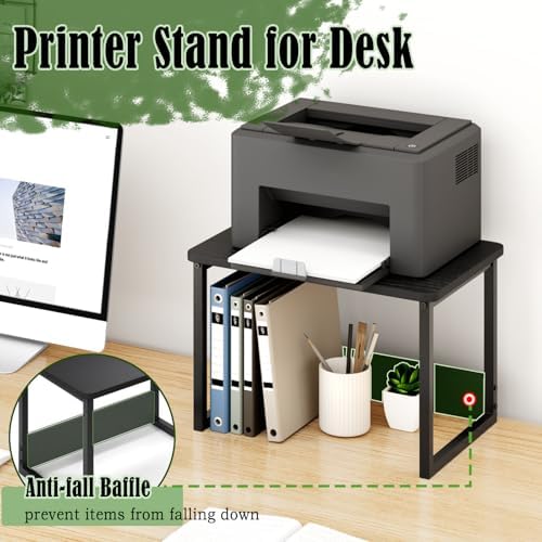 Printer Stand for Desk, 17.1"x12.4" Desktop Printer Stand Shelf Organzier