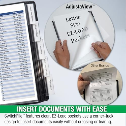 Ultimate Office SWITCHFILE 10-Pocket Reference Display Organizer Black Pkts