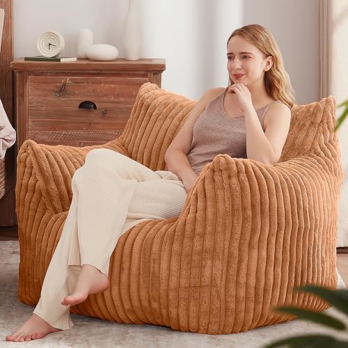 Achicsofar Bean Bag Chair for Adults Teens, Giant Faux Fur Beanbag Armchair