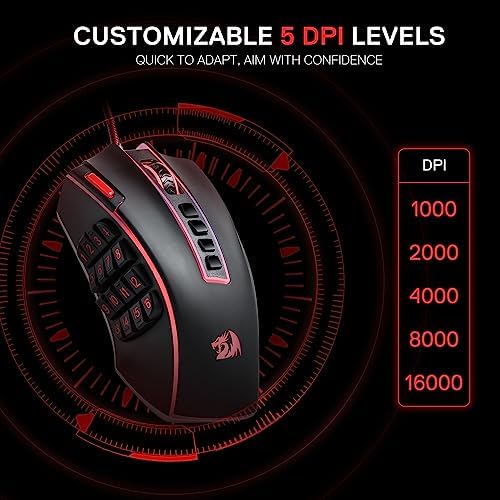 Redragon M990 Wired RGB MMO Gaming Mouse 32000 DPI Remapping Keys