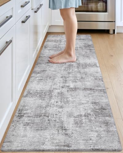 DEXI Kitchen Floor Mats Cushioned Anti Fatigue Runner, 23x86 Dark Grey