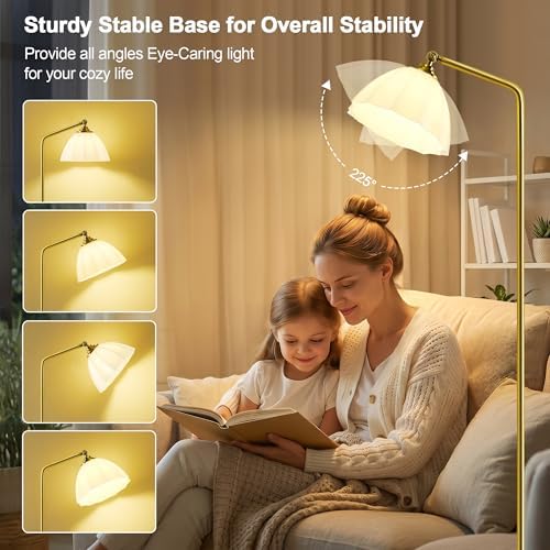 GyroVu Floor Lamps for Living Room, 63" Modern Tall Standing Lamp, 3CCT