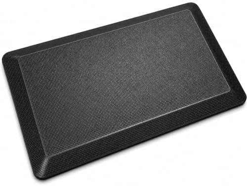 17 x 24 Inch Anti Fatigue Comfort Mat, 1 Inch Extra Thick Waterproof Mat, Non-Slip Standing Desk Mat for Offices, Home, Garages (Black, 24" L x 17" W x 1" Th)
