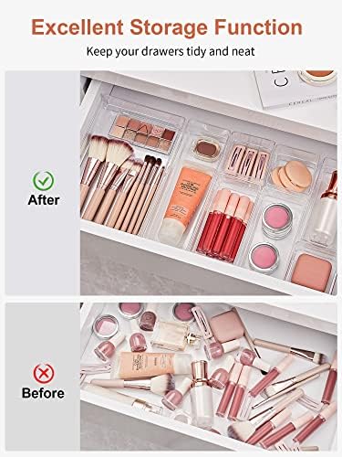 SMARTAKE 29 PCS Drawer Organizer, 4-Size Desk Bathroom Drawer Organizer