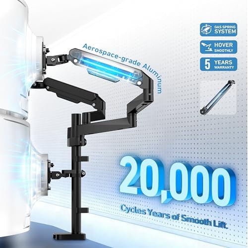 Triple Monitor Mount for 13-32" Screens, Monitor Stand with Long Arm