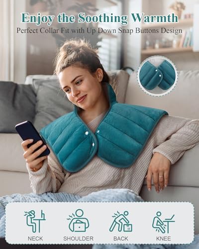 Weighted Heating Pad for Shoulder Back, Neck Heated Wrap,6 Heat Levels
