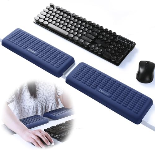 UnivoColors PostureUp L-Shaped Desk Wrist Rest Elbow, Non-Slip, Separate Design, Memory Foam Desk Edge Support, Ergonomic Design for Long-Hour Work (11.8 * 3.9 inch 2-Piece Set of Navy)