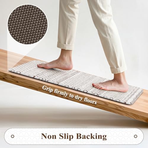 KIMODE Kitchen Mats 2PCS Cushioned Anti Fatigue Boho Kitchen Mats for Floor