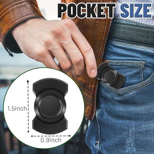 3-in-1 Fidget Spinner Toy for Adult Metal Slider Clicker Spinner Magnetic for Adult Men Office Desk Toy Stress Anxiety Relief ADHD Magnet EDC Cool Gadget Gifts Easter Basket Stuffer - 2PC Black