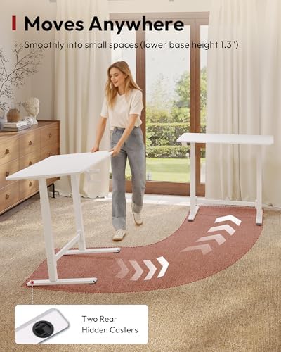 SANODESK 32''x20'' Gas-Spring Lifting Mobile One-Piece Standing Desk