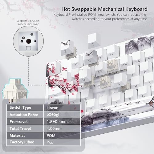 Womier 75% Wireless Mechanical Keyboard with Color Multimedia Screen