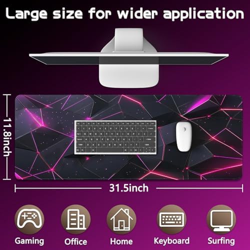 Mouse Pad Gaming - Desk Mat for Keyboard and Mouse - Large Mouse Pads for Desk, Gaming Mousepad with Non-Slip Base, Desks Pad (31.5" X 11.8") for Game, Office and Home