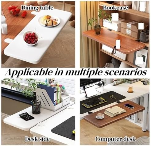Desk Extender Tray, Clamp-on Kitchen Table Extender, Ergonomic Desk Extenders, Computer Armrest Table Stand, Countertop Gap Rack for Home, Office, Desktop(C,15.7" Lx7.9 W)