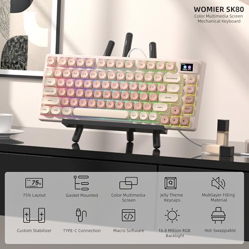 Womier SK80 75% Foundation Mechanical Keyboard with Multimedia Display