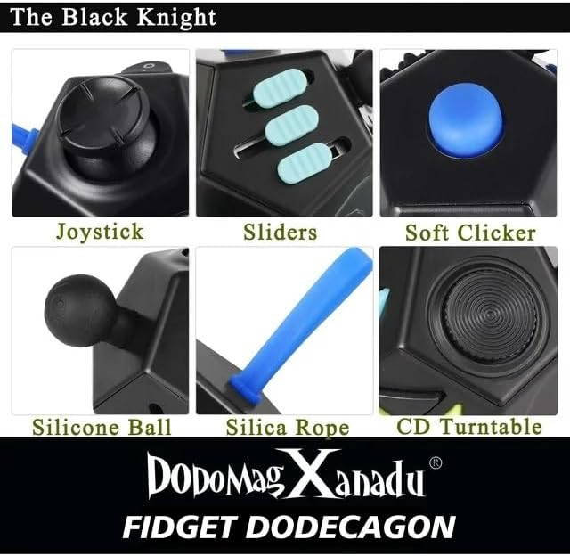 Fidget Dodecagon,12 Sided Fidget Toys Cube for Kids and Adults(A5 Black)