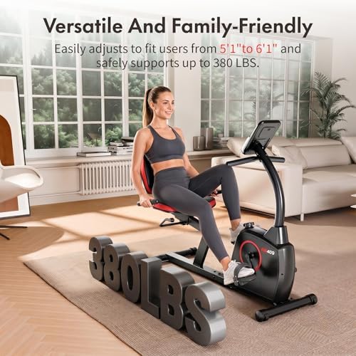VANSWE Recumbent Exercise Bike for Home Seniors with 380 LB Weight Capacity