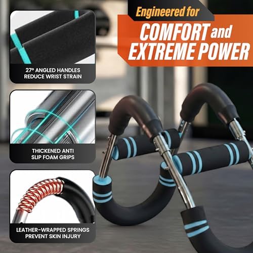 Adjustable Twister Arm Trainer, Chest Workout Equipment & Arm Trainer for Men & Women, 5-Level Resistance Home Gym Strength Training Device with Anti-Slip Grip and Steel Power Rods