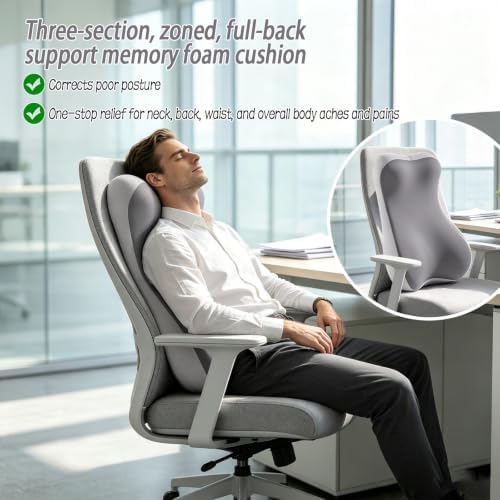 2-in-1 Neck and Lumbar Support Pillow, Recliner Back Cushion with Cover