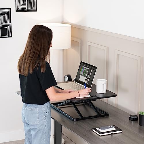 VIVO Black 26 in Single Top Standing Desk Converter, DESK-V001J