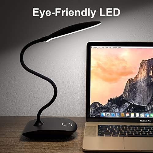 DEEPLITE LED Desk Lamp Battery Operated Lights Cordless Rechargeable Lamp, Flexible Gooseneck Portable Light for Bed Craft Nail Home Office, Eye-Caring Dimmable Small Desk Lamp Wireless Reading Lamp