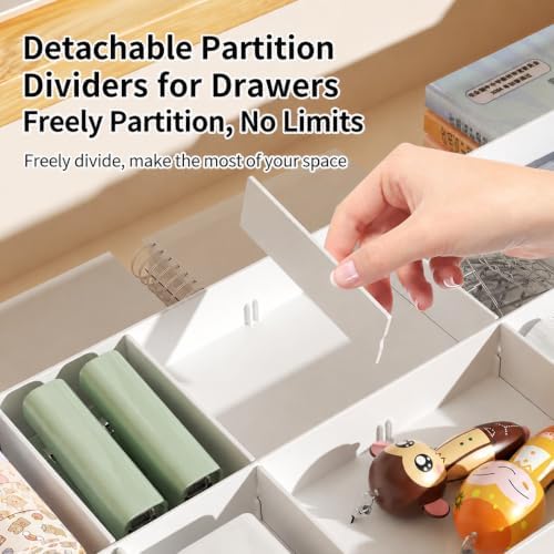 Large Expandable Drawer Organizer Tray, Adjustable Desk Drawer Organizer
