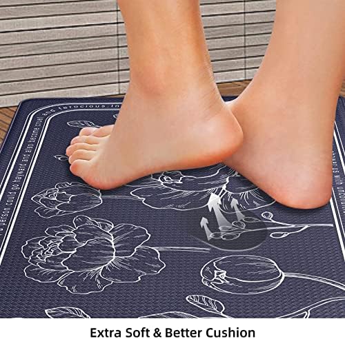 Kitchen Floor Mat Set of 2, Anti Fatigue Kitchen Mat 17"x47"+17"x29"