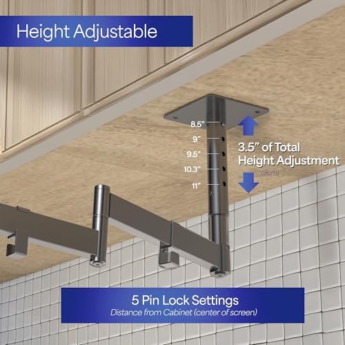 VIVO Black Under Cabinet 13-27" Single Monitor, Small TV Mount, MOUNT-VC01A