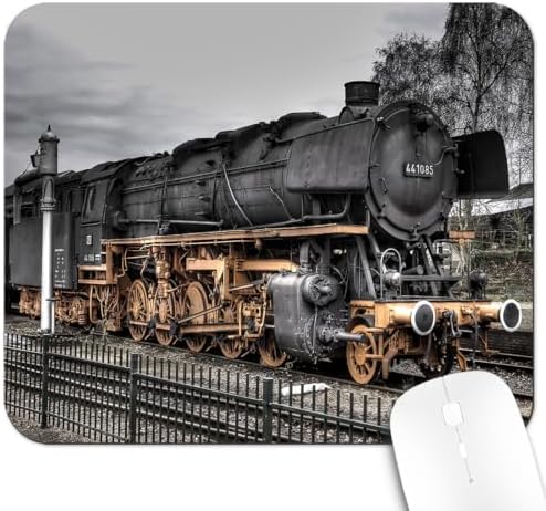 9.5x7.9 Inch Office/Gaming Mouse Pad, Vintage Fashioned Train Retro Old Locomotive Classic Steam Engine, Cute Anti-Slip Mat for Desk Decor