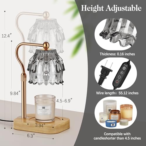 Candle Warmer Lamp with Timer Dimmer, Wax Melts Warmer Lamp for Gift, Grey