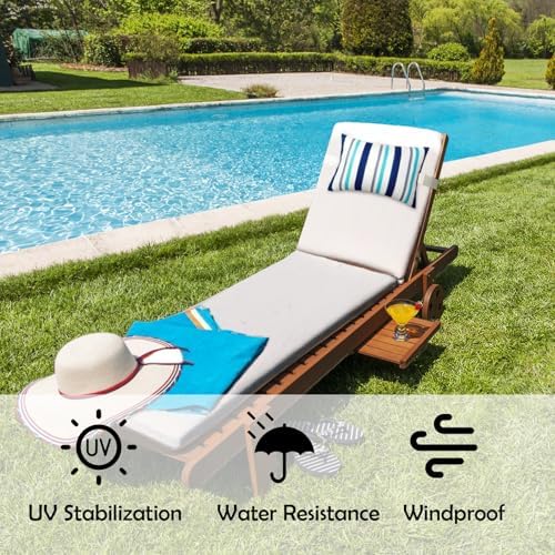 Chaise Lounge Head Pillow Oudoor Patio Pillow with Elastic Strap