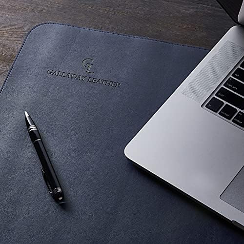Gallaway Leather Desk Mat,Desk Writing Pad - Office Desk Pad, Large 36" x 17" Navy Blue, Desk Mats on Top of Desks, Gift Ready Elegant Computer Desk Mat Desk Cover Desk Pad Protector PU Leather