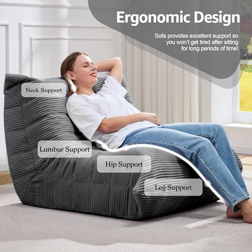 Hobestluk Big Bean Bag Chairs for Adults Fireside BeanBag Couch Togo Sofa