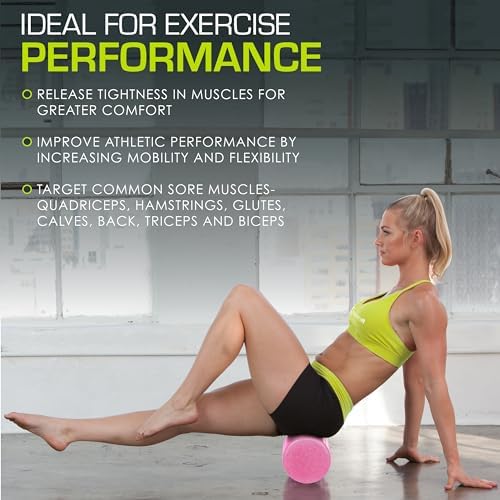 ProsourceFit High Density Foam Rollers 36 - inches long,Firm Full Body Athletic Massage Tool for Back Stretching, Yoga, Pilates, Post Workout Muscle Recuperation, Pink