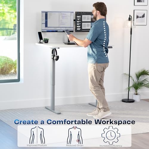 VIVO White 48 x 30 in Standing Desk, DESK-KIT-1G5W