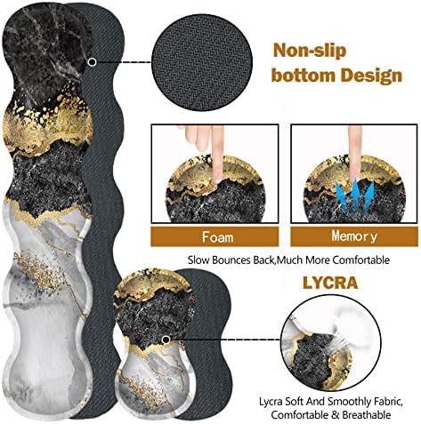 Upgraded Extended Gaming Mouse Pad, Keyboard Wrist Rest Pad, Wrist Support Mousepad Set, Artso Large Stable Rubber Base Stitched Edges, Multifunctional Desk Pad 35 x15.5 in, Black Grey Marble