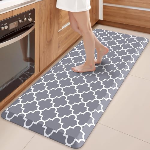 WISELIFE Anti Fatigue Mats for Kitchen Floor, 22" x 54", 4/5 Inch, Grey