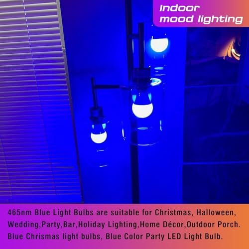 Blue Light Bulb, A15 Blue Christmas Lighting Bulb, 3W 300lm,2 Pack